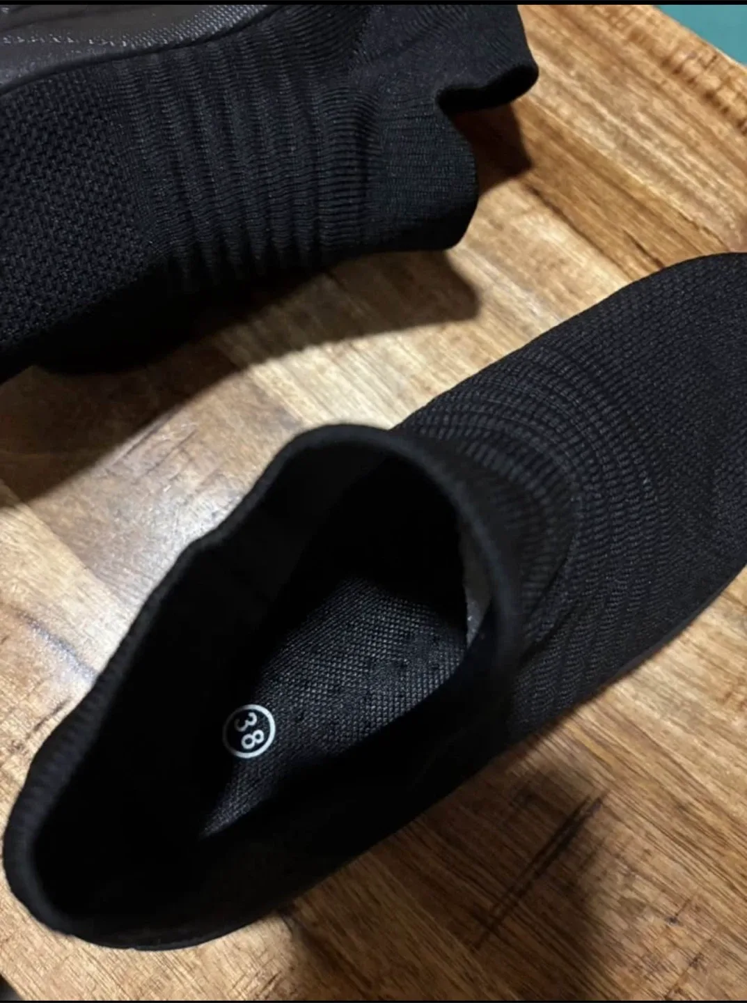 New, Black Slip-On Sneakers. Size: 7-7.5 image indicator(3)