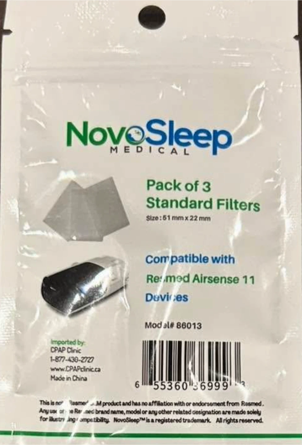 NovoSleep Medical Standard Filters (3 pack)