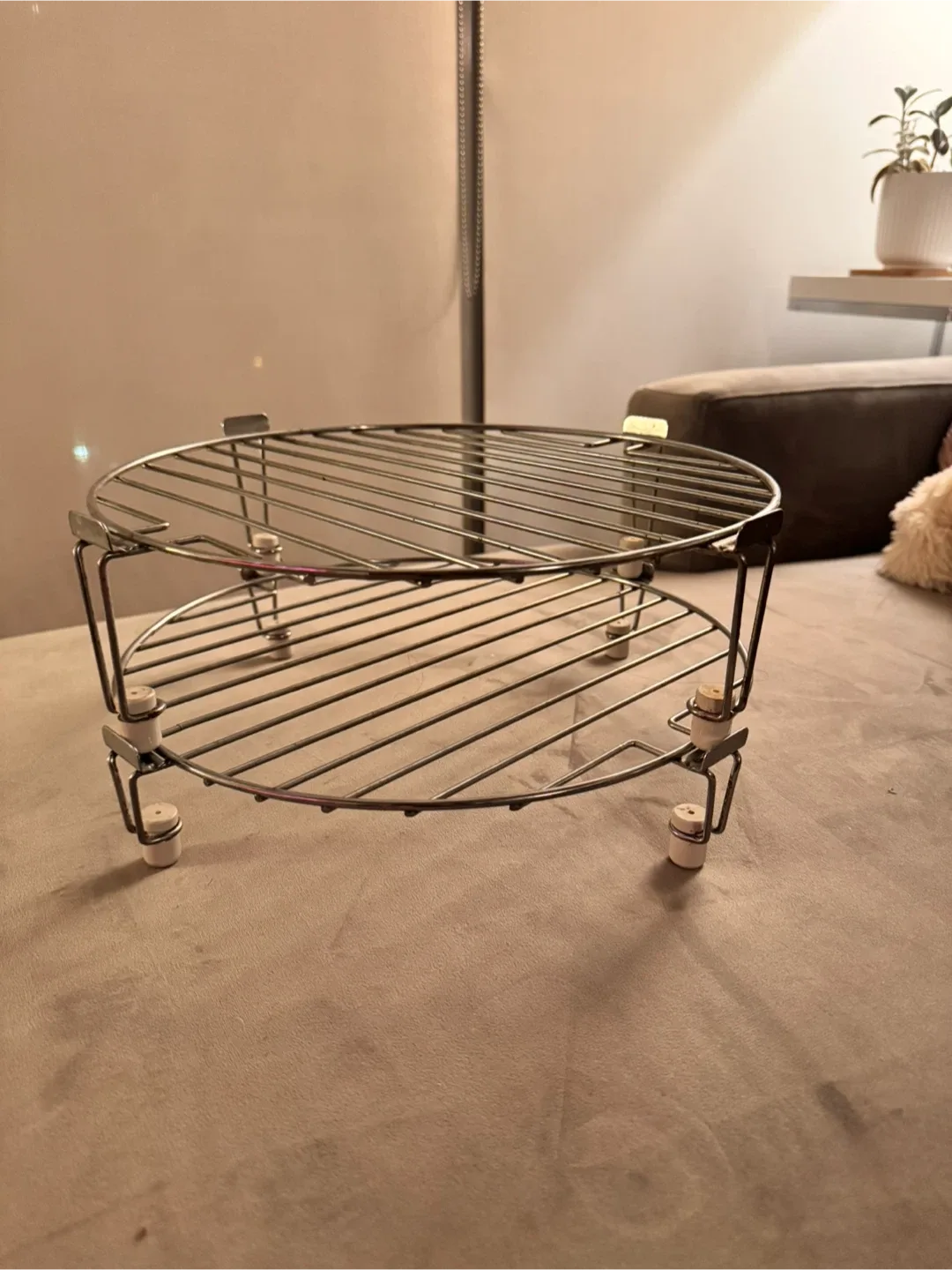 Two Round Stainless Microwave Baking Racks