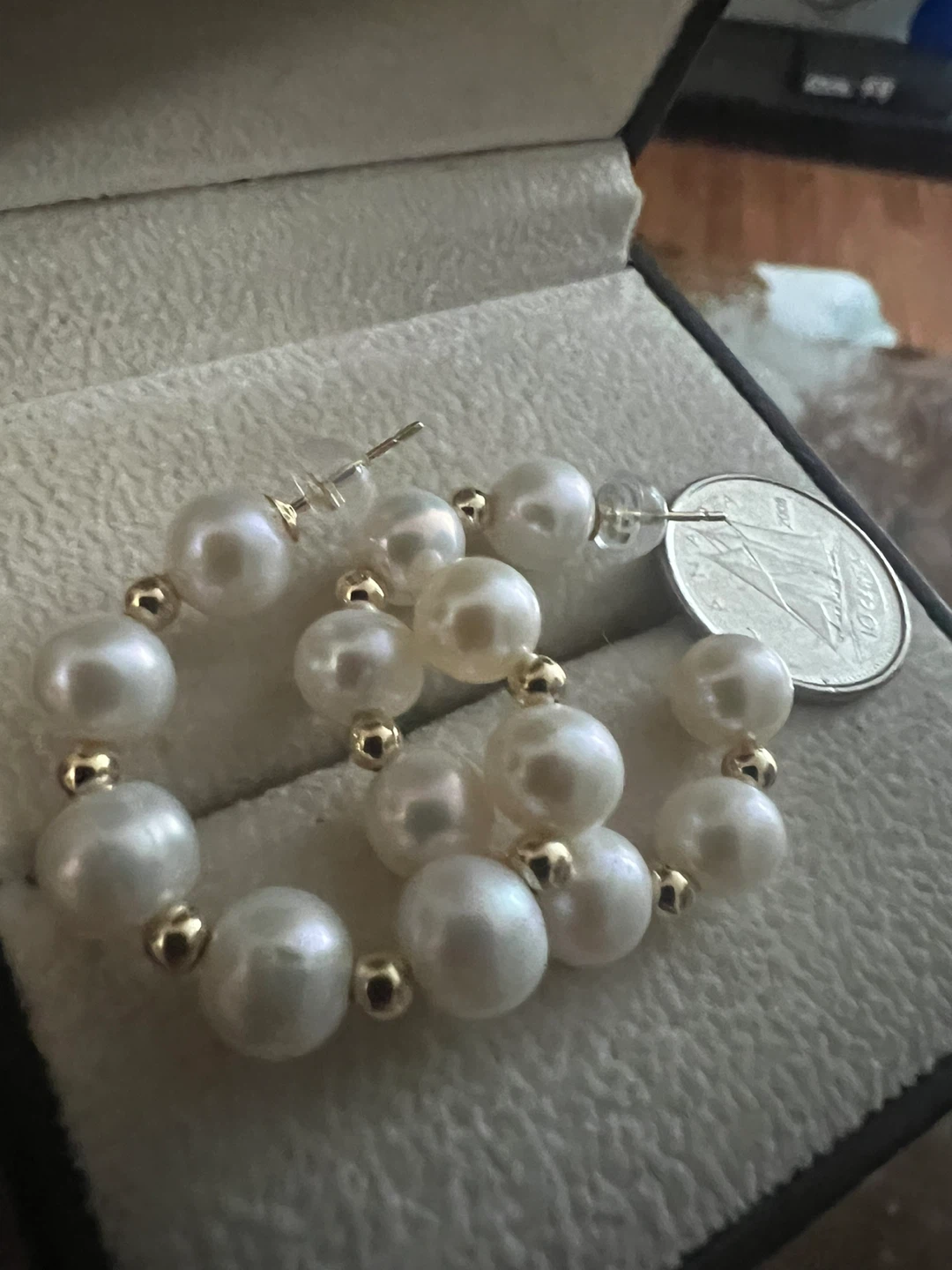 14 k Pearl and Gold Earrings - photo 2
