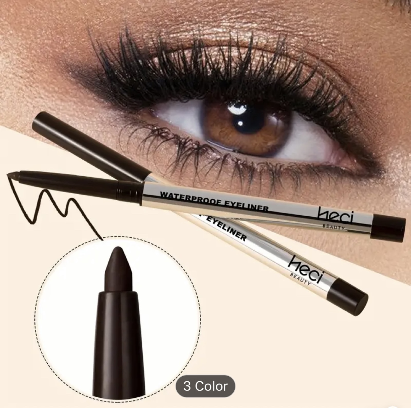 Heci Beauty Waterproof Eyeliner - Deep Brown - photo 2