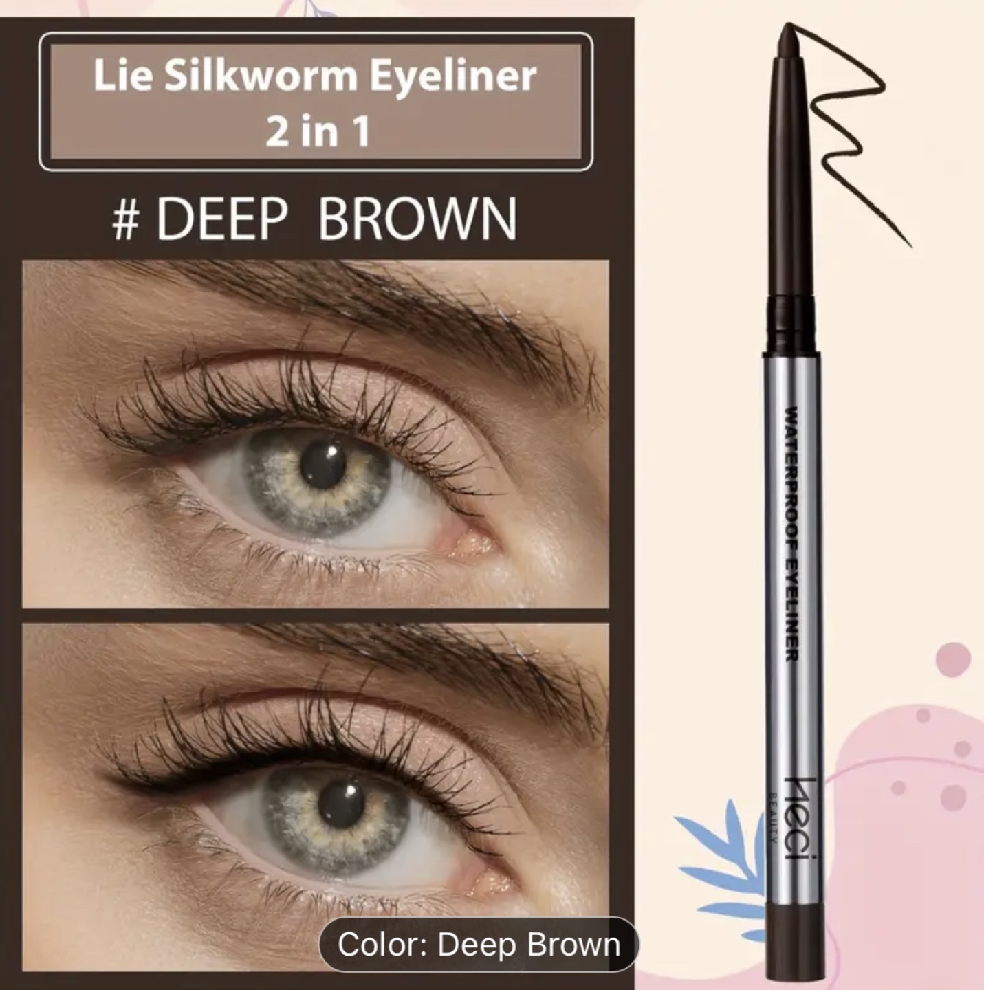 Heci Beauty Waterproof Eyeliner - Deep Brown