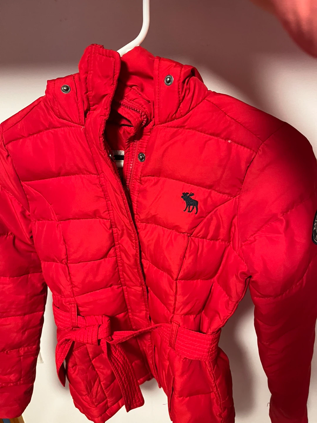 Abercrombie & Fitch Red Puffer Jacket