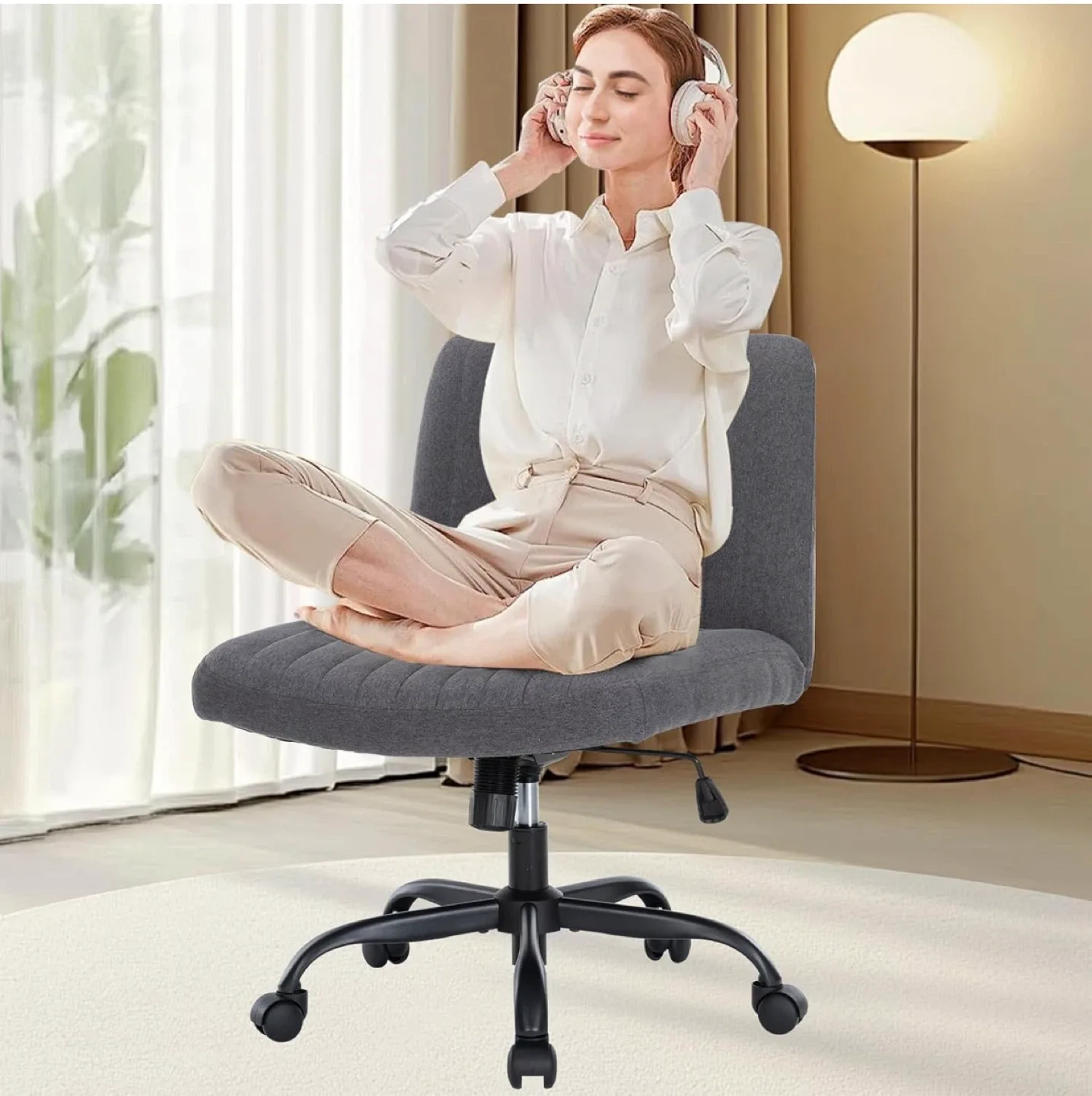 Grey Adjustable Office Desk Chair image indicator(3)