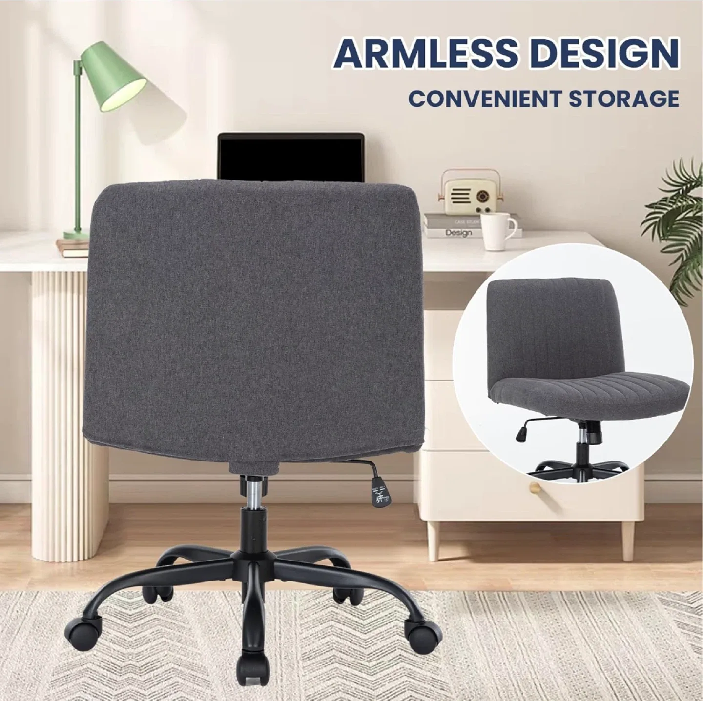 Grey Adjustable Office Desk Chair image indicator(6)