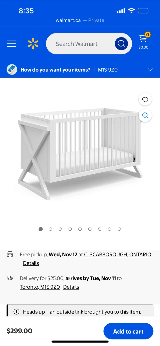 White Baby Crib - Like New!