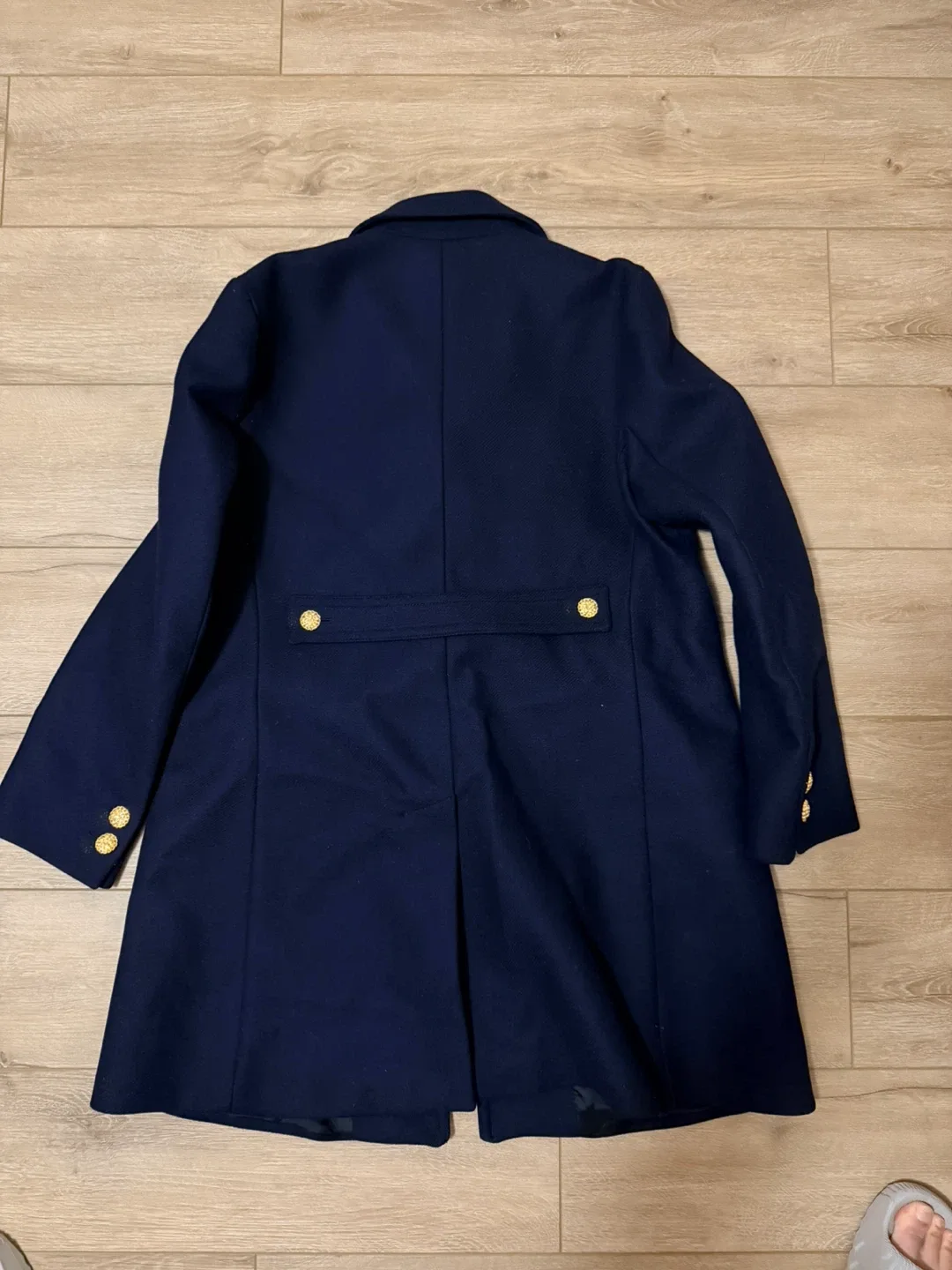 Zara Navy Blue Wool Blend Coat image indicator(3)