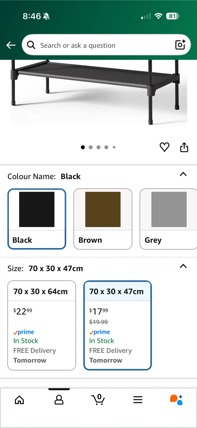 Shoe Rack - Black, 70 x 30 x 47cm - photo 5