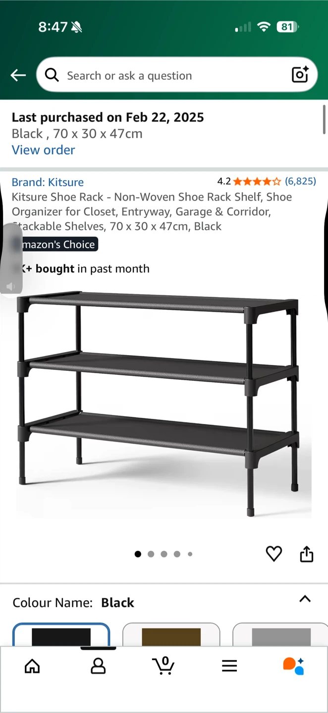 Shoe Rack - Black, 70 x 30 x 47cm - photo 4