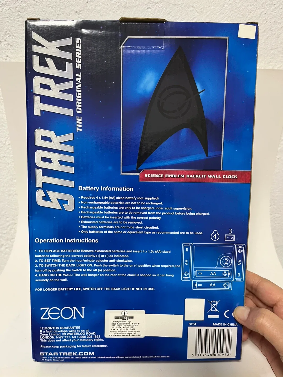 Star Trek Science Emblem Backlit Wall Clock - New image indicator(2)