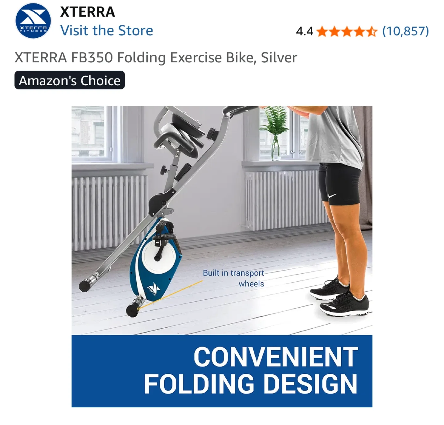 XTERRA FB350 Folding Exercise Bike (hardly used) image indicator(4)