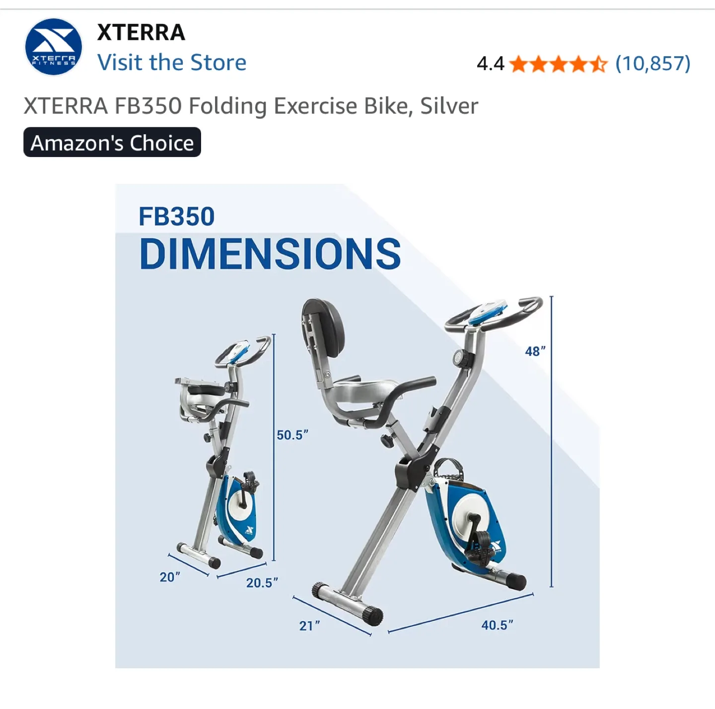 XTERRA FB350 Folding Exercise Bike (hardly used) image indicator(7)
