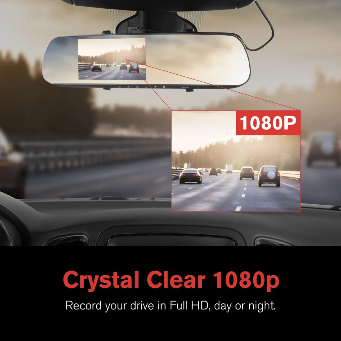 YADA 1080P Mirror Roadcam w/ 4.3" LCD Monitor image indicator(7)