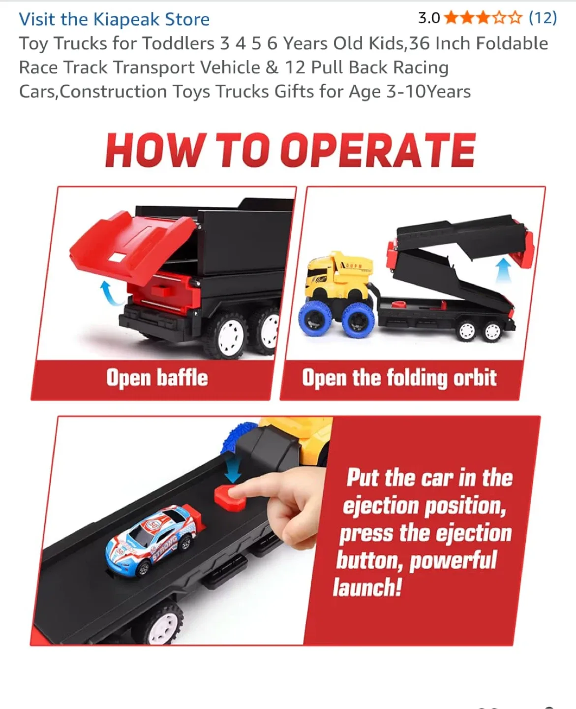 Kiapeak Toy Truck & Transport Vehicle Set image indicator(4)