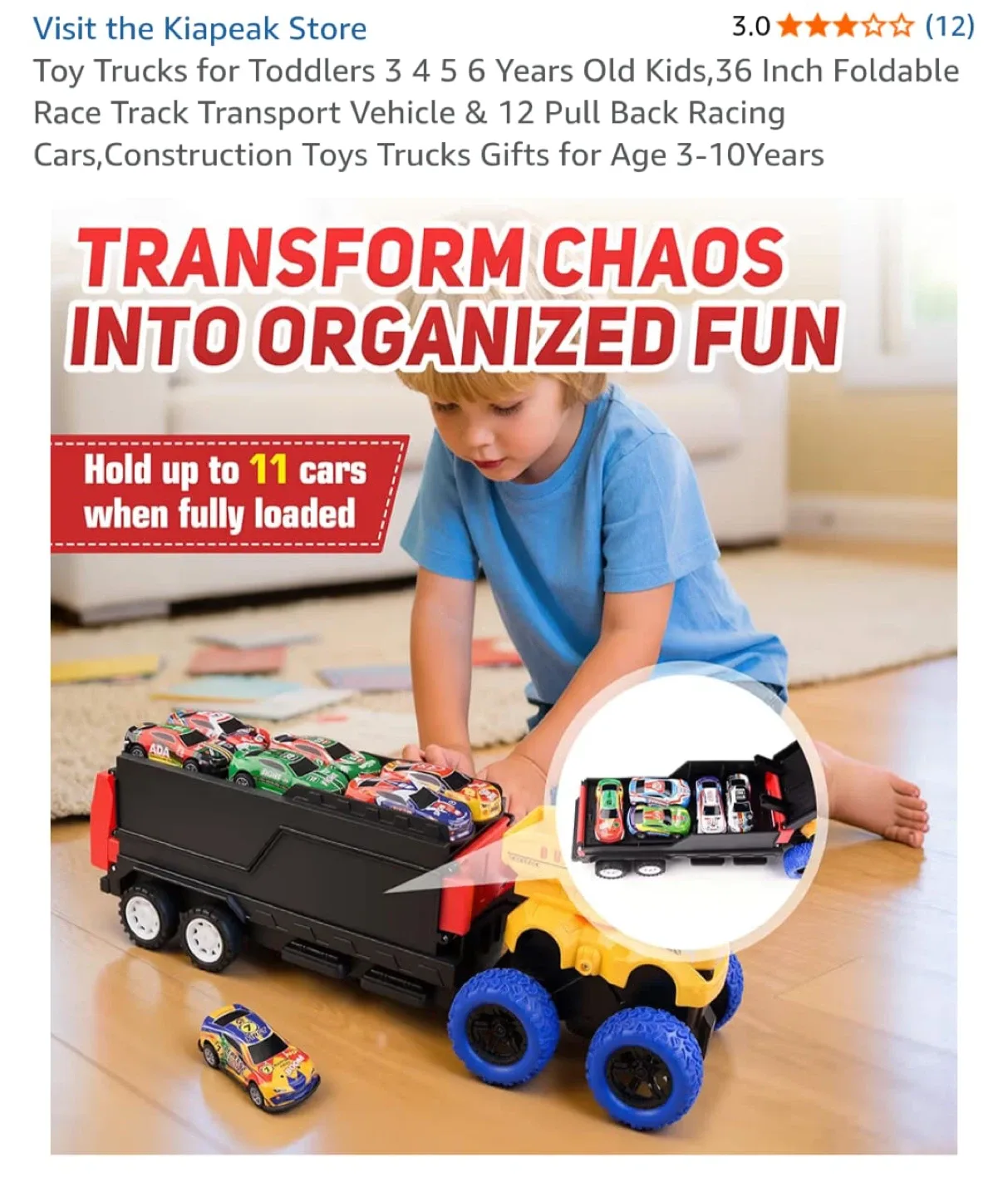 Kiapeak Toy Truck & Transport Vehicle Set image indicator(5)