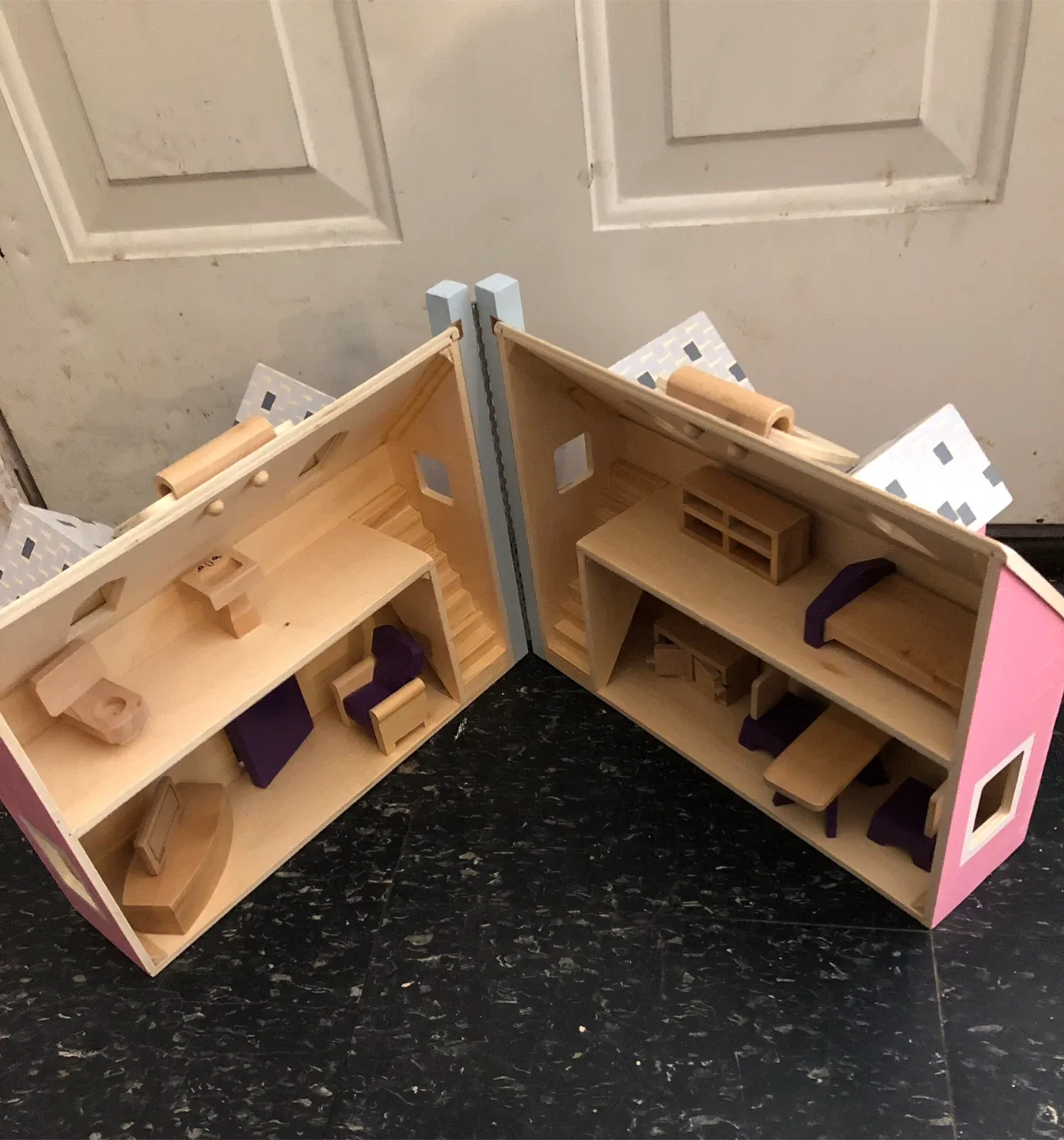 Melissa & Doug Fold & Go Wooden Dollhouse image indicator(4)