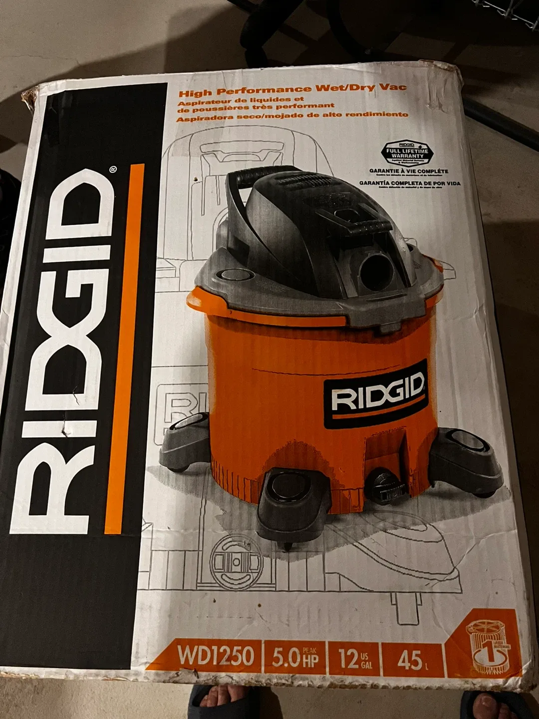 RIDGID WD1250 Wet/Dry Vac - 12 U.S. Gallon image indicator(2)