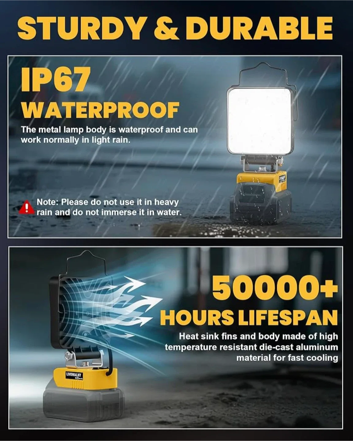 LED Work Light for DeWalt Battery image indicator(4)