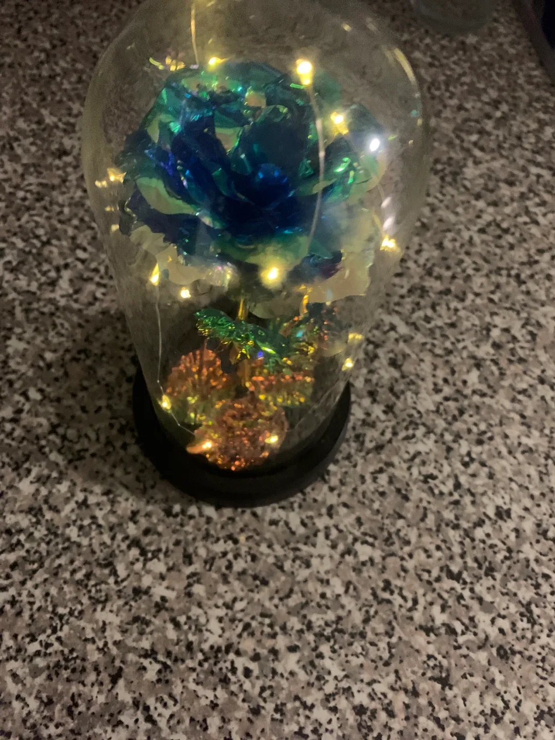 Enchanted Rose in Dome with LED Lights