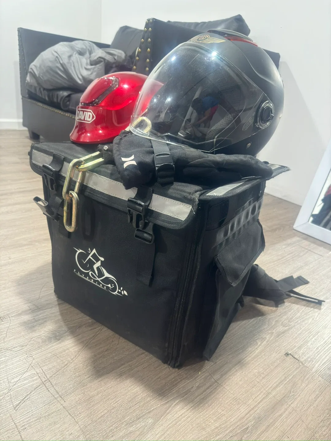 Motorcycle Helmets & Delivery Bag