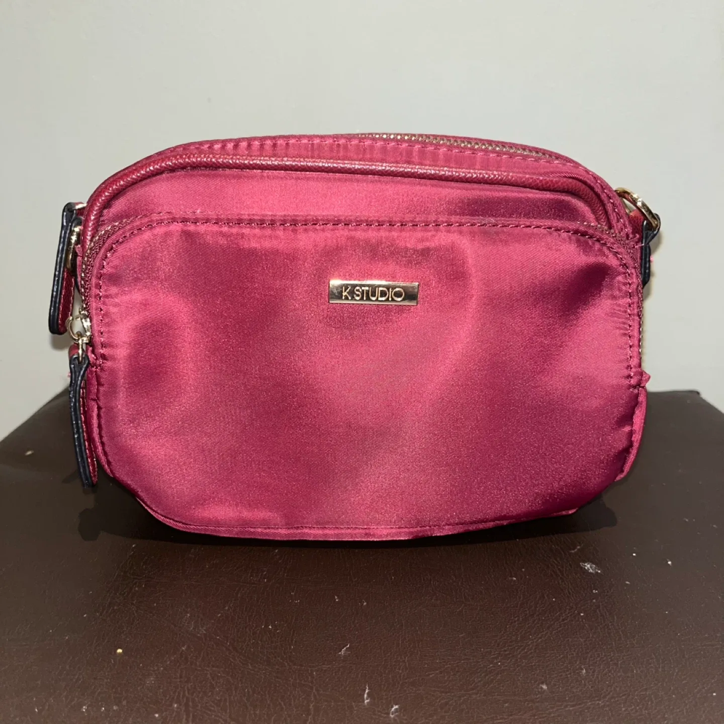 Burgundy K Studio Crossbody Bag