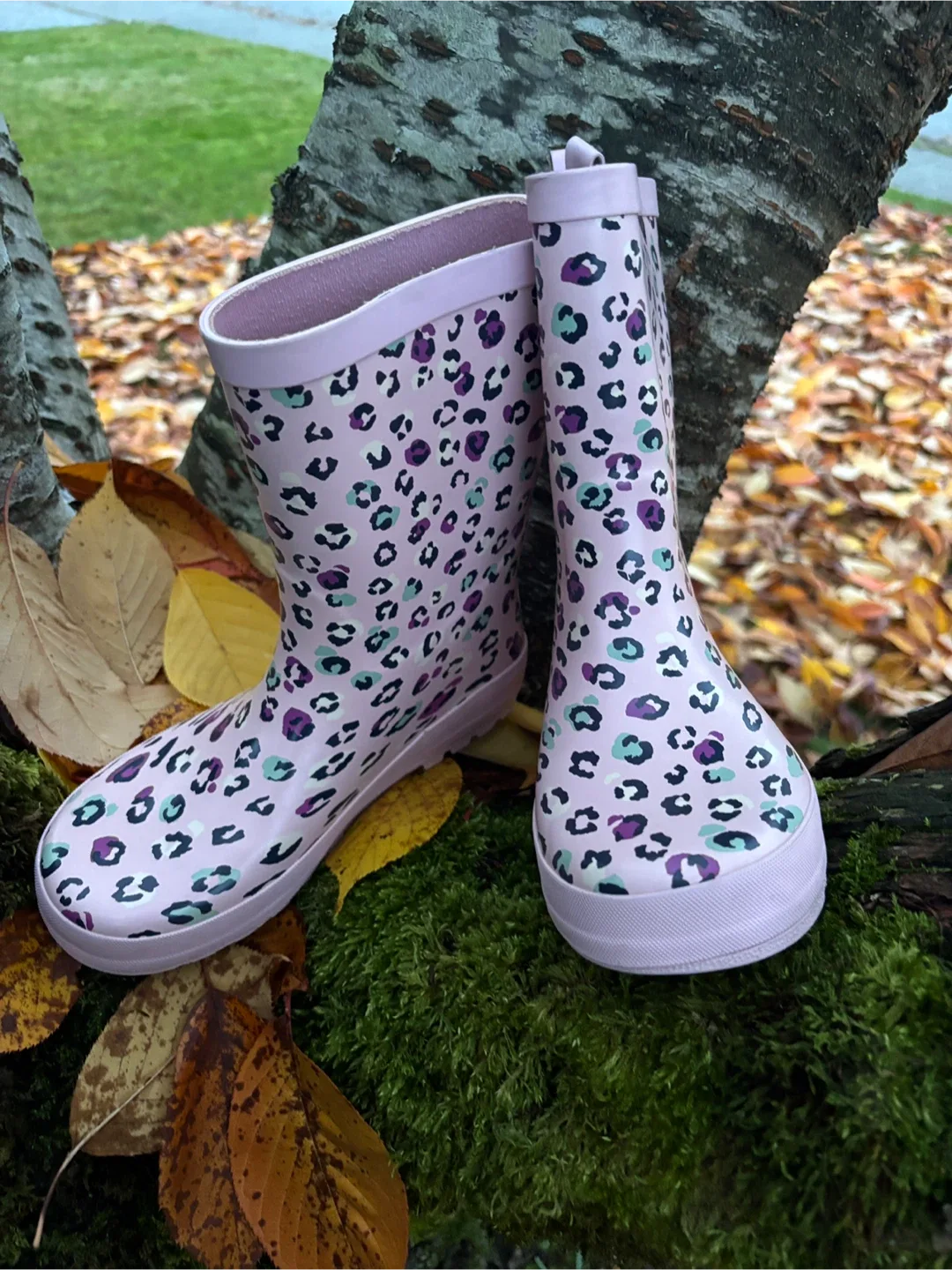 Girls’ Pink & Leopard Print Gum Boots 💕 Size 3 image indicator(4)