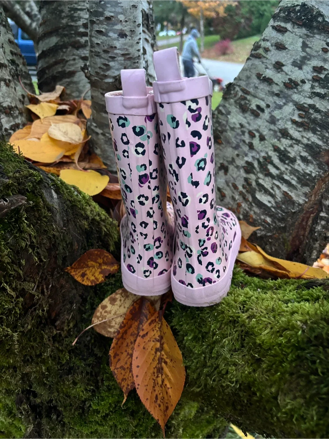 Girls’ Pink & Leopard Print Gum Boots 💕 Size 3 image indicator(5)