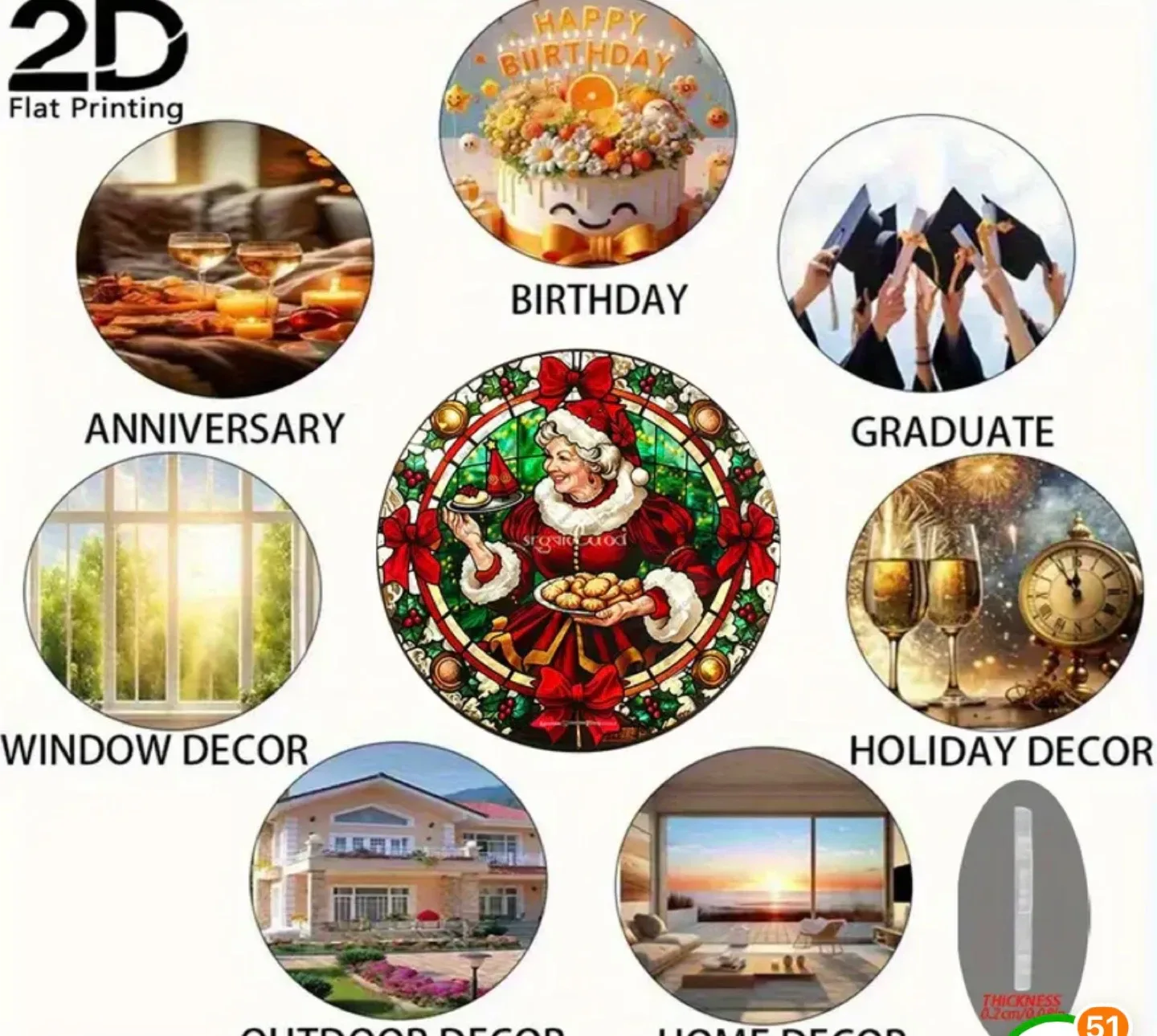 2D acrylic Sun catcher.  Mrs. claus, new image indicator(3)