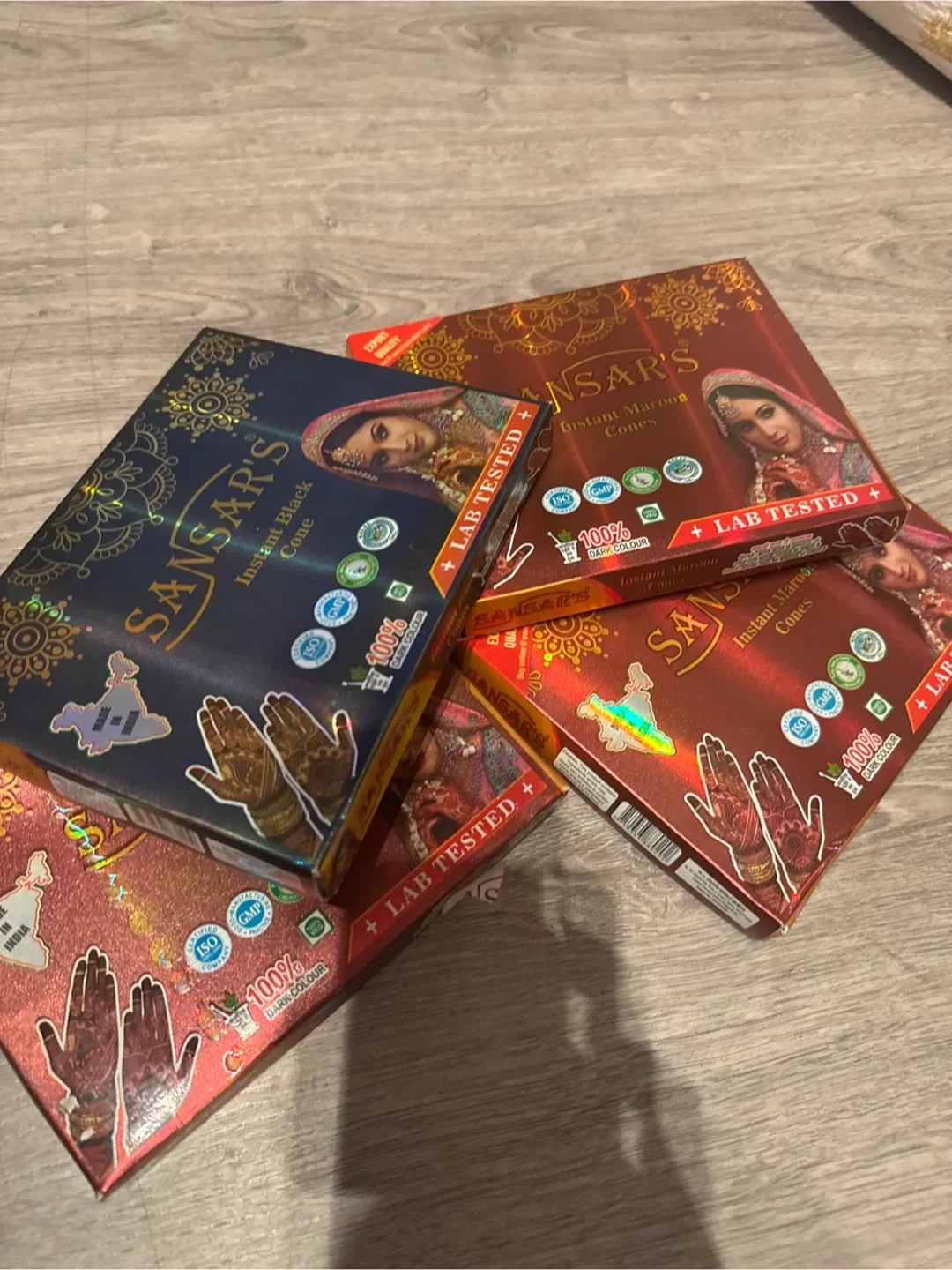 Black & Maroon Henna Cones thumbnail