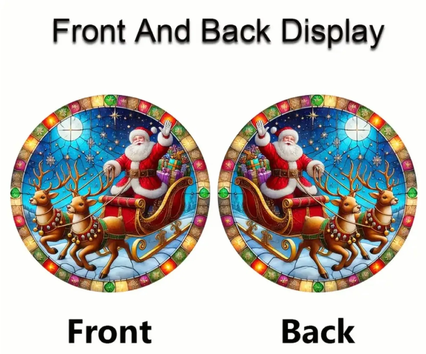 2D Christmas acrylic sun catcher.  Santa sleigh, new image indicator(3)