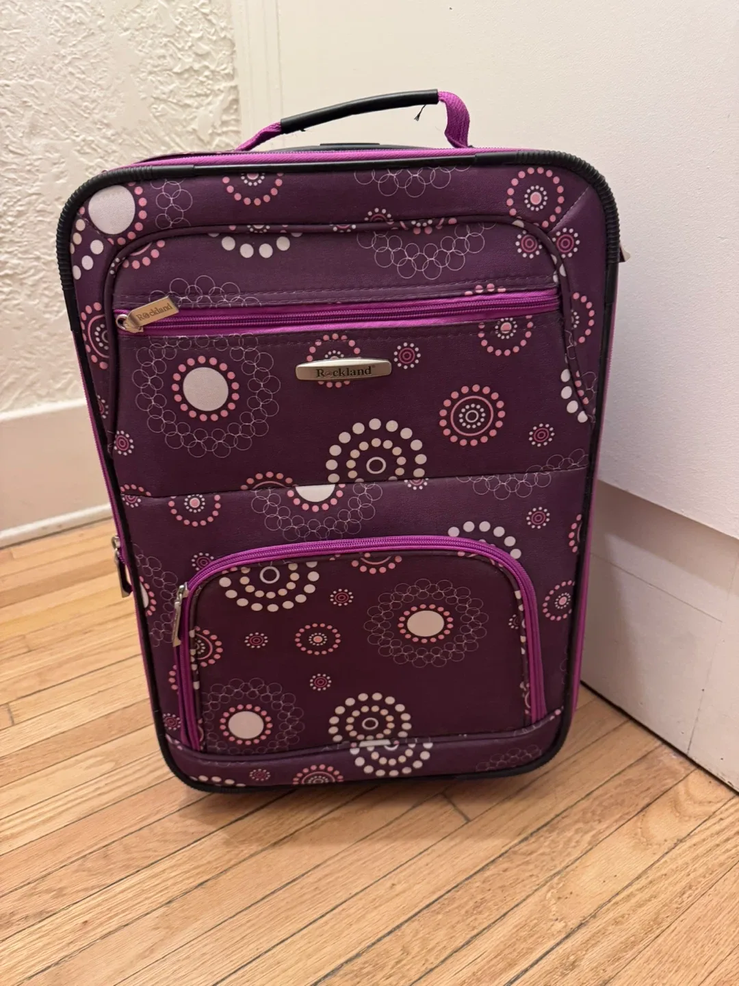 Moving Rockland Purple Carry-On Suitcase light weight 20”