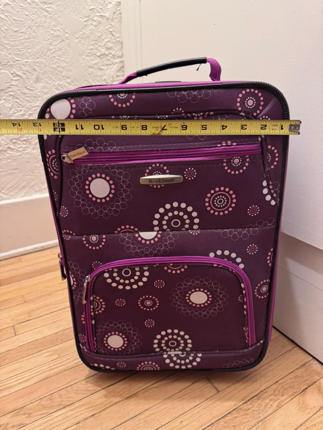 Moving Rockland Purple Carry-On Suitcase light weight 20” image indicator(3)
