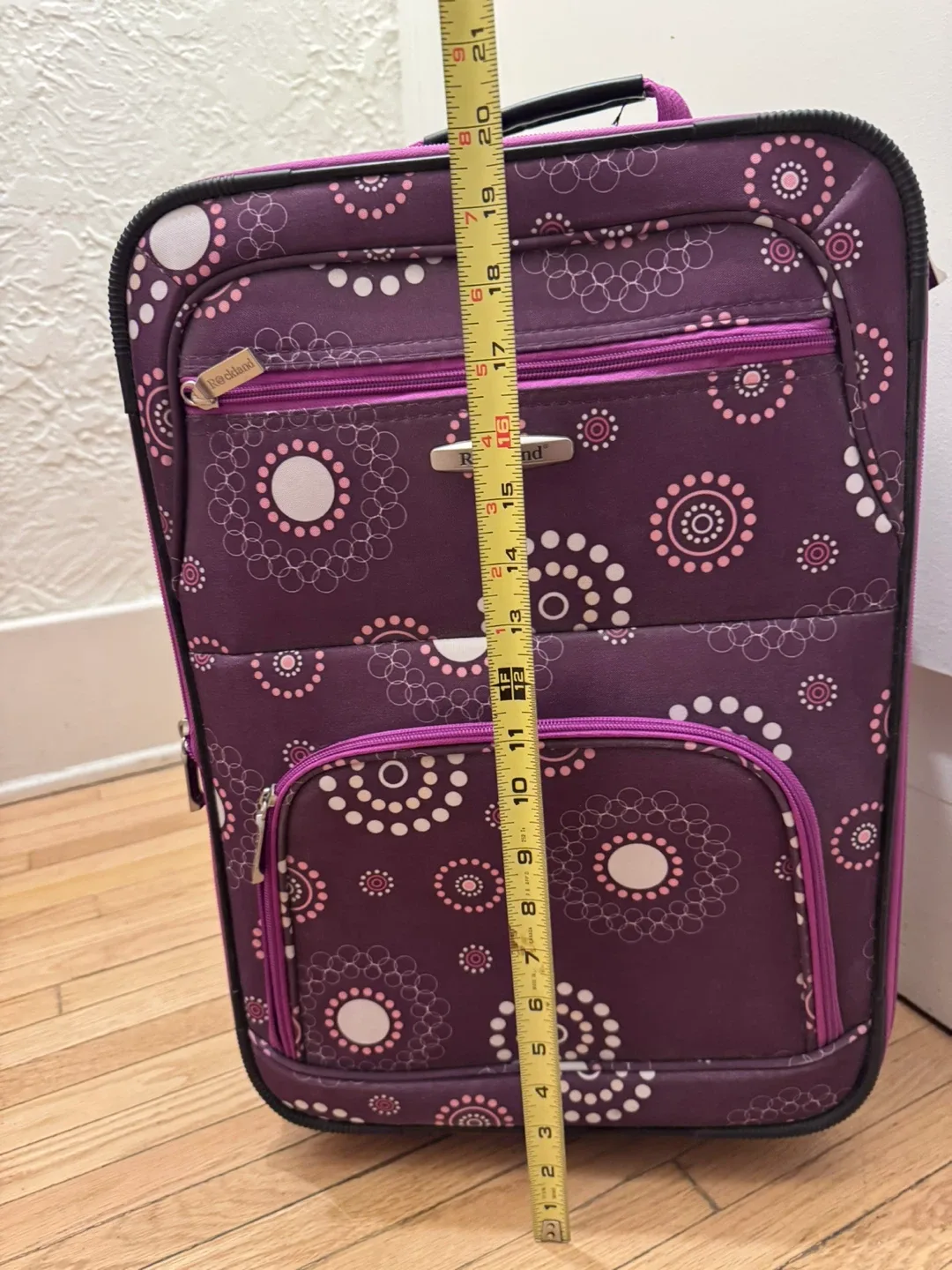 Moving Rockland Purple Carry-On Suitcase light weight 20” image indicator(2)