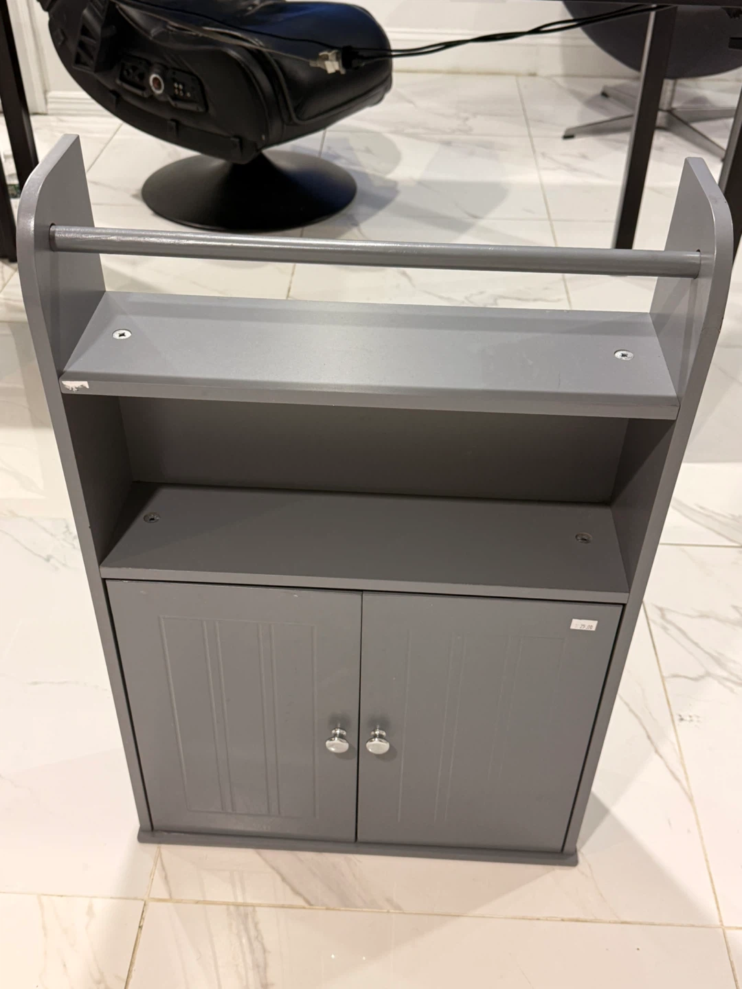 Gray Bathroom Cabinet with Shelves