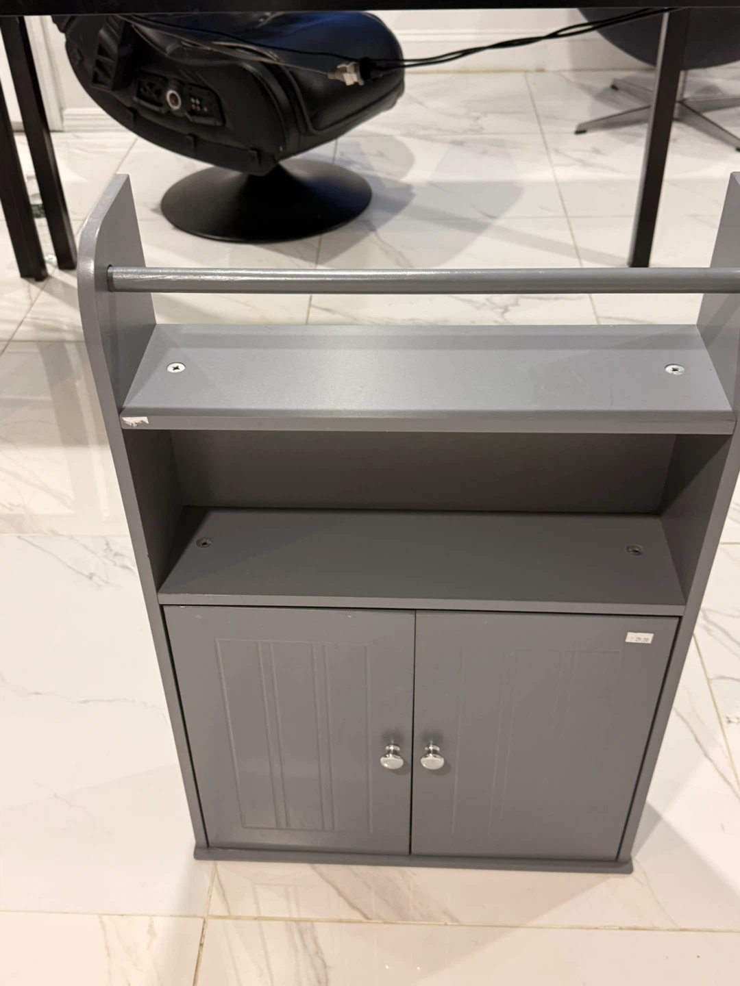 Gray Bathroom Cabinet with Shelves - photo 3
