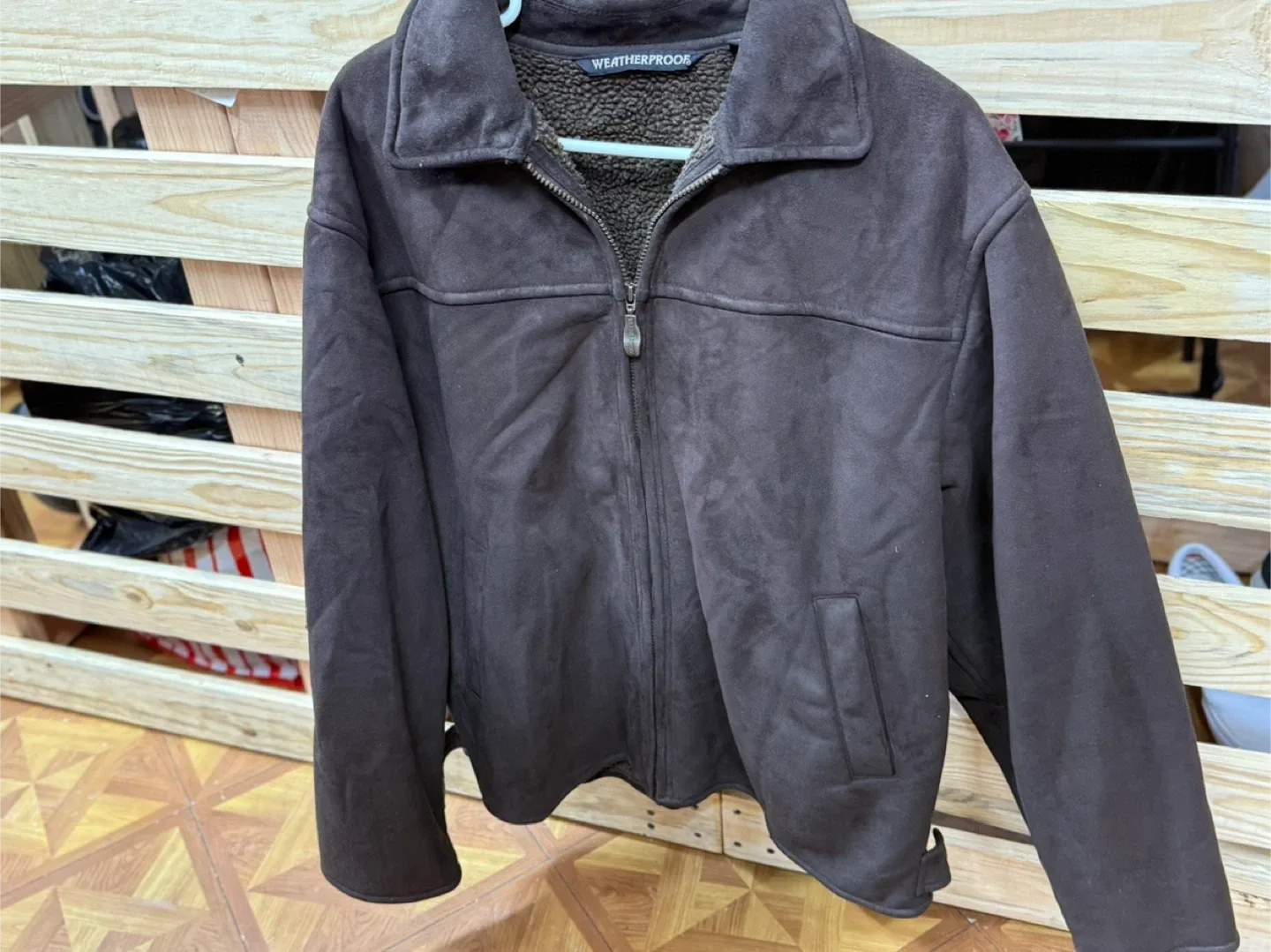 Brown Faux Shearling Lined Jacket image indicator(4)