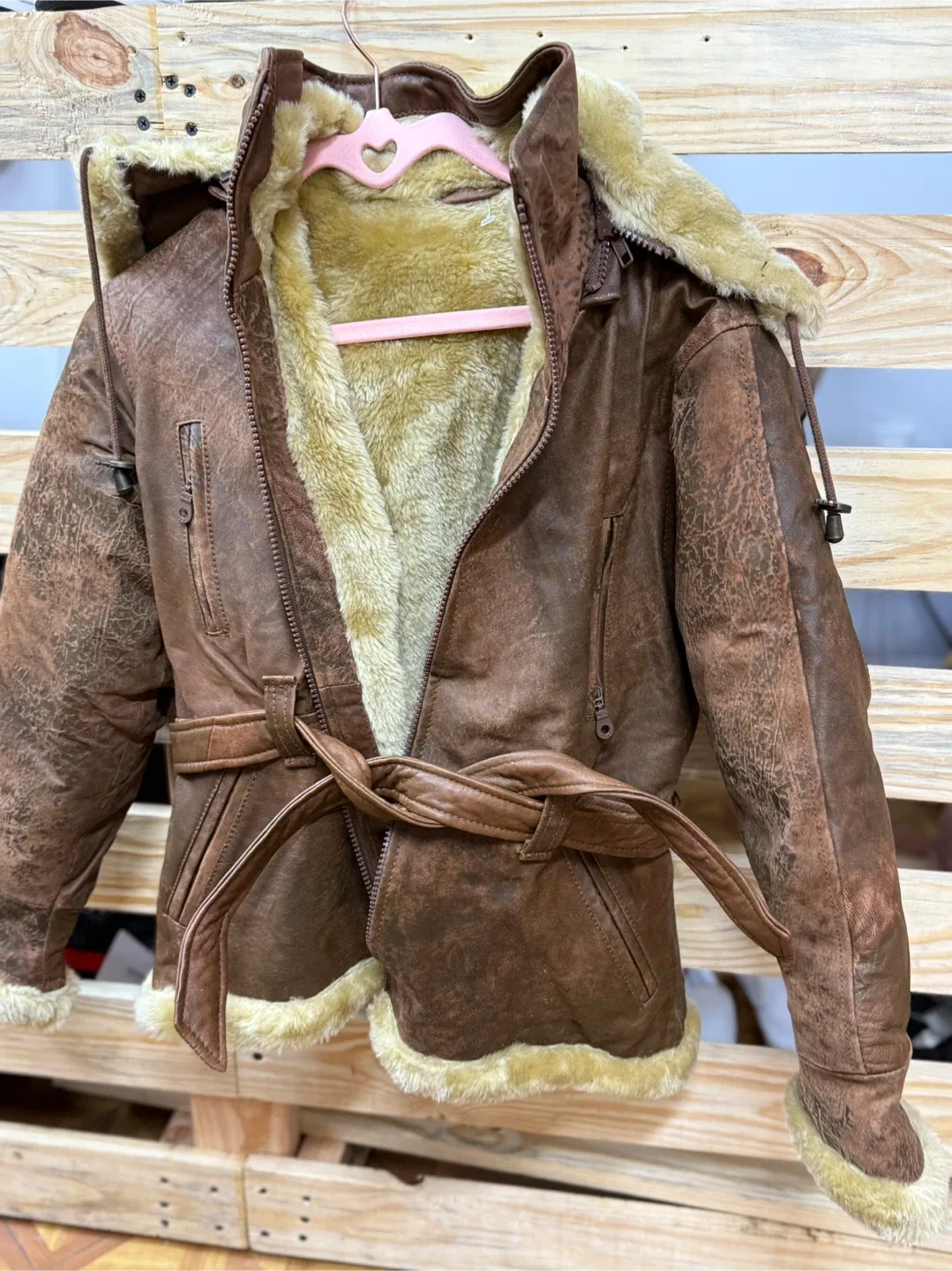 Brown Faux Shearling Lined Jacket image indicator(5)