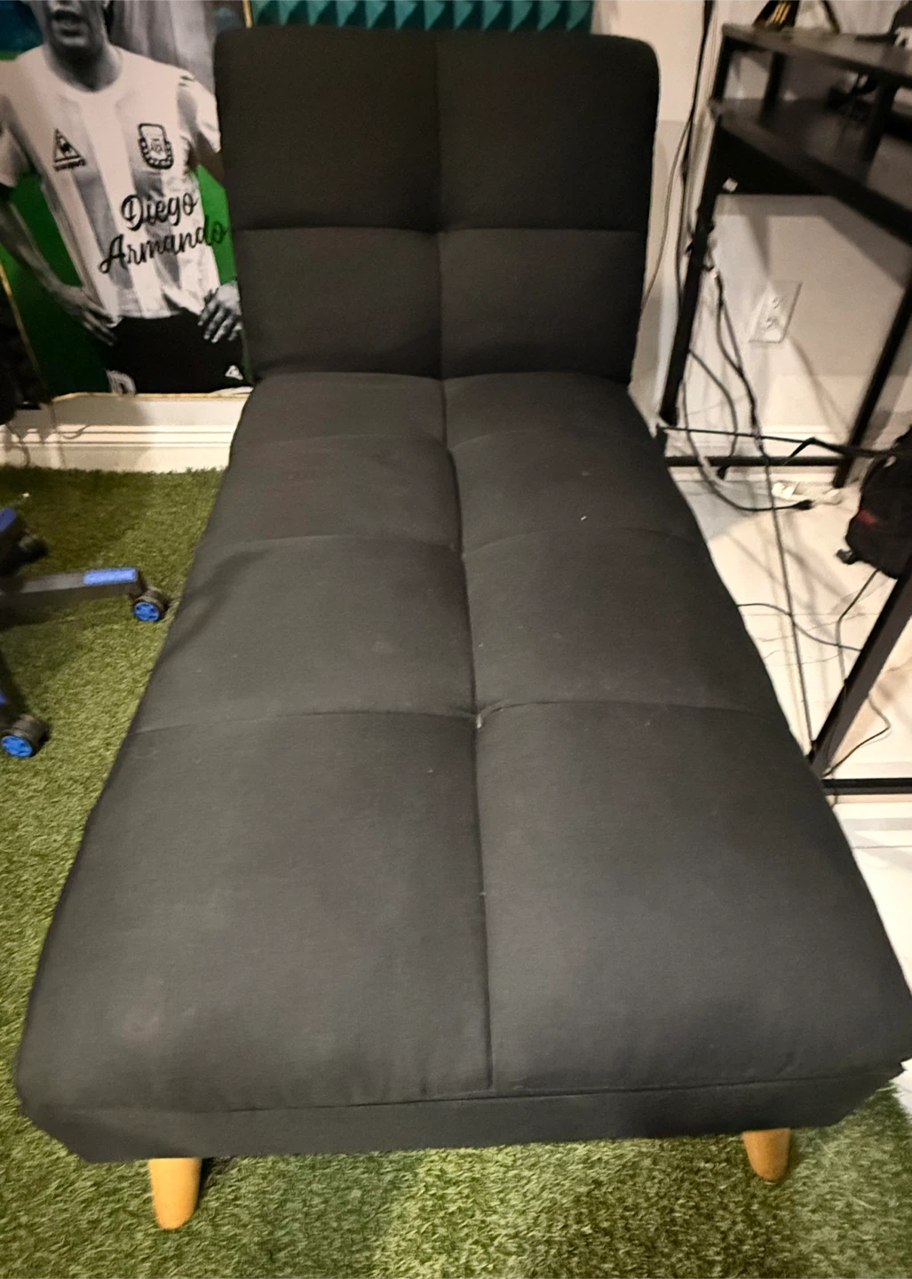 Black Convertible Futon Sofa Bed - photo 2