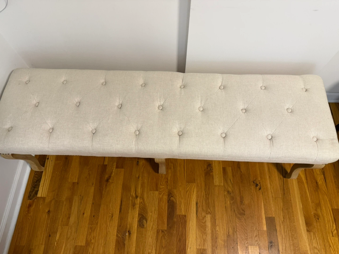 Upholstered Bench with Cabriole Legs - photo 3