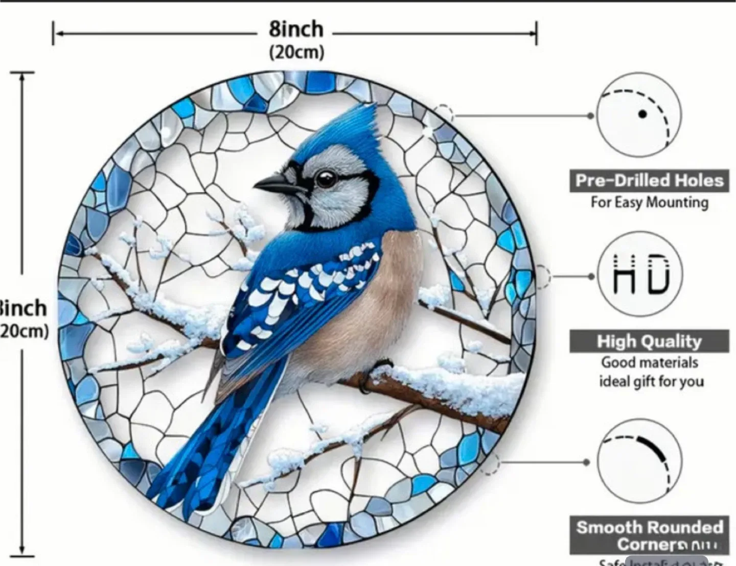 2D acrylic sun catcher, blue jay, new image indicator(3)