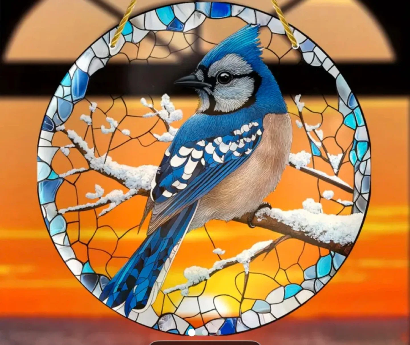 2D acrylic sun catcher, blue jay, new image indicator(2)