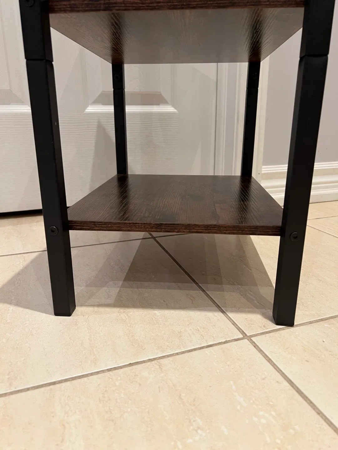 Brown & Black End Table with 3 Shelves image indicator(3)