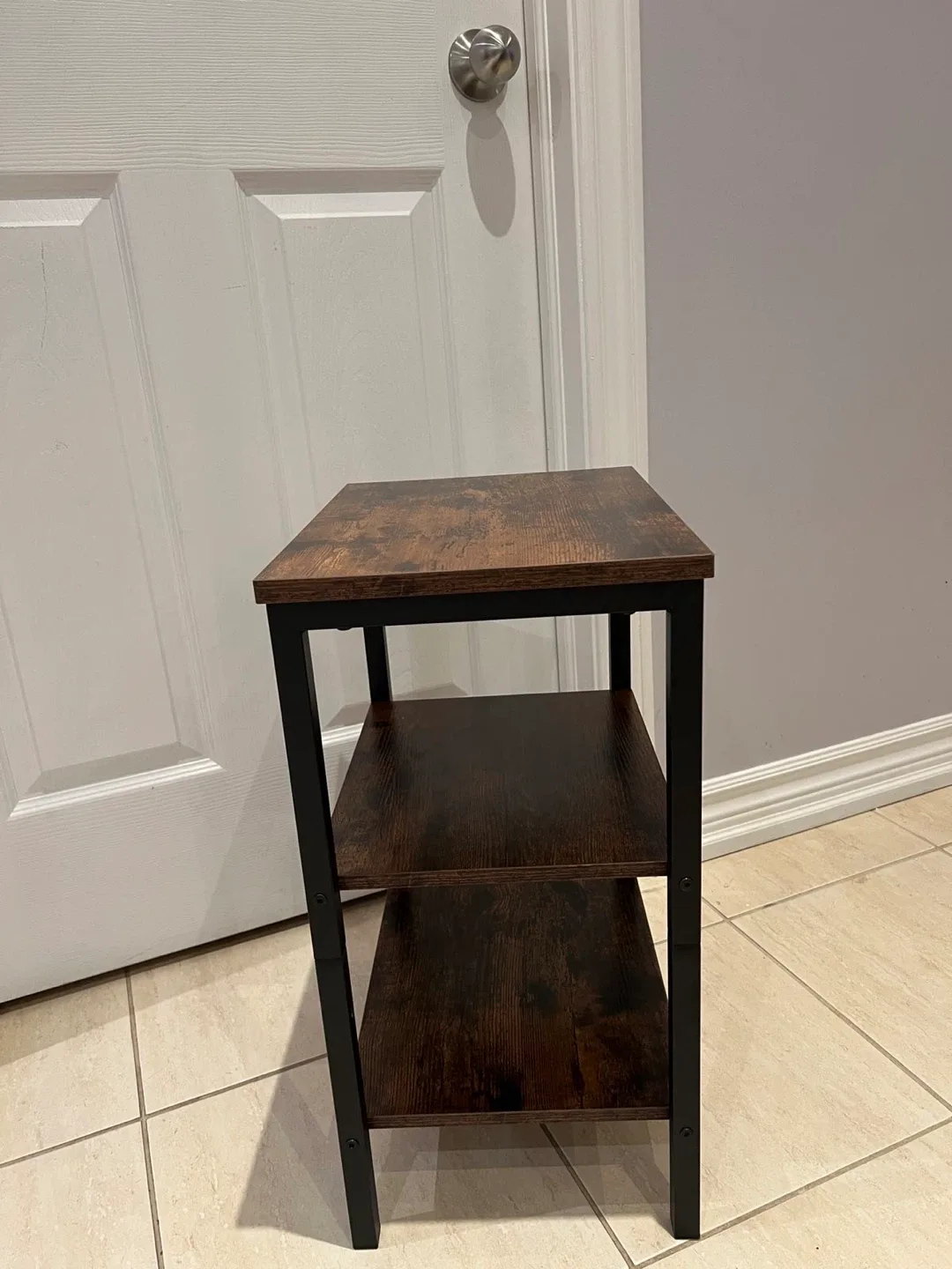 Brown & Black End Table with 3 Shelves image indicator(2)