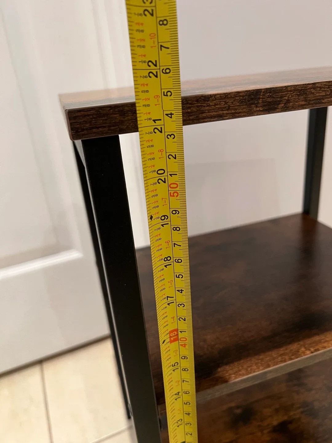 Brown & Black End Table with 3 Shelves image indicator(5)