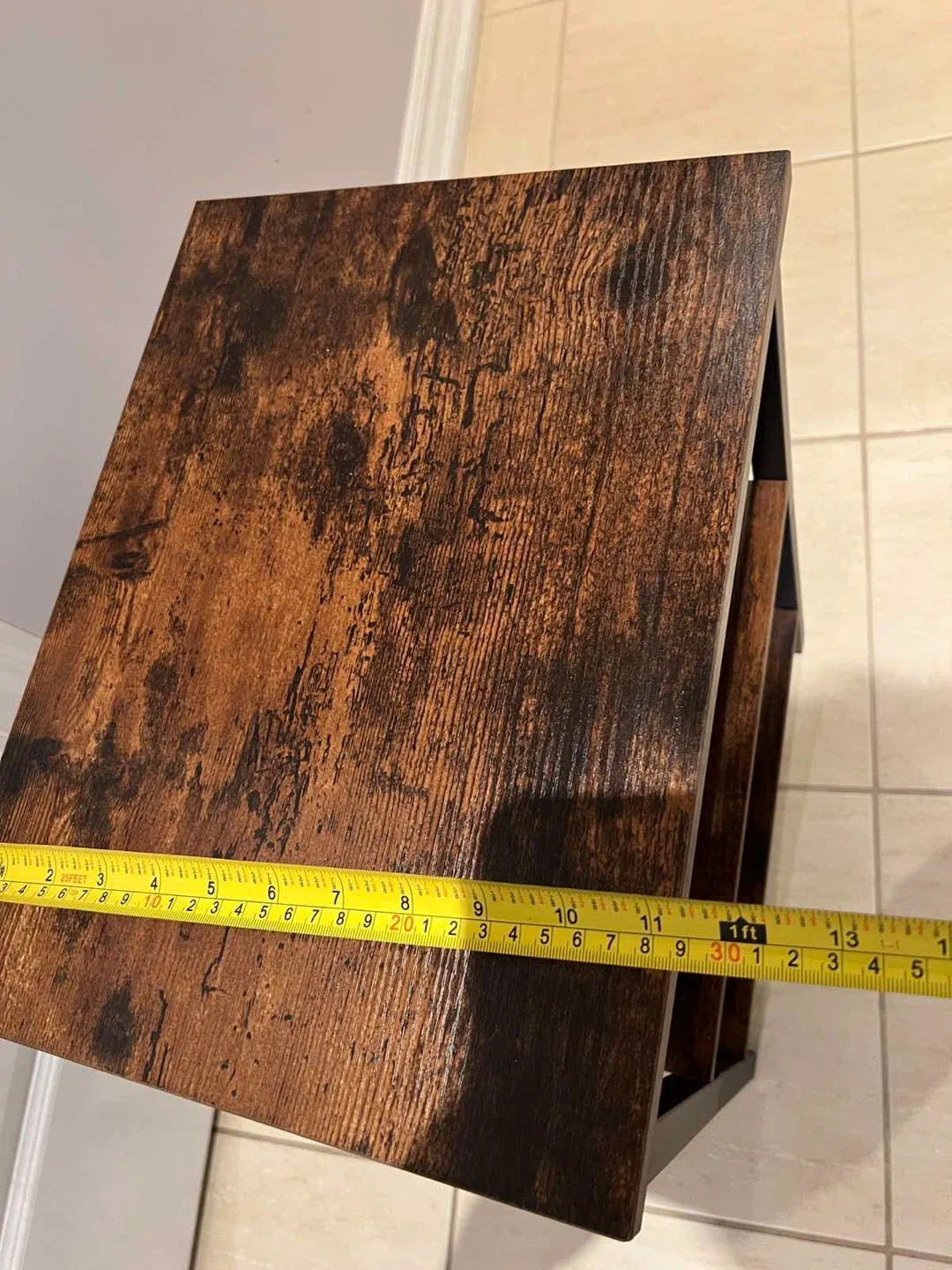 Brown & Black End Table with 3 Shelves image indicator(6)