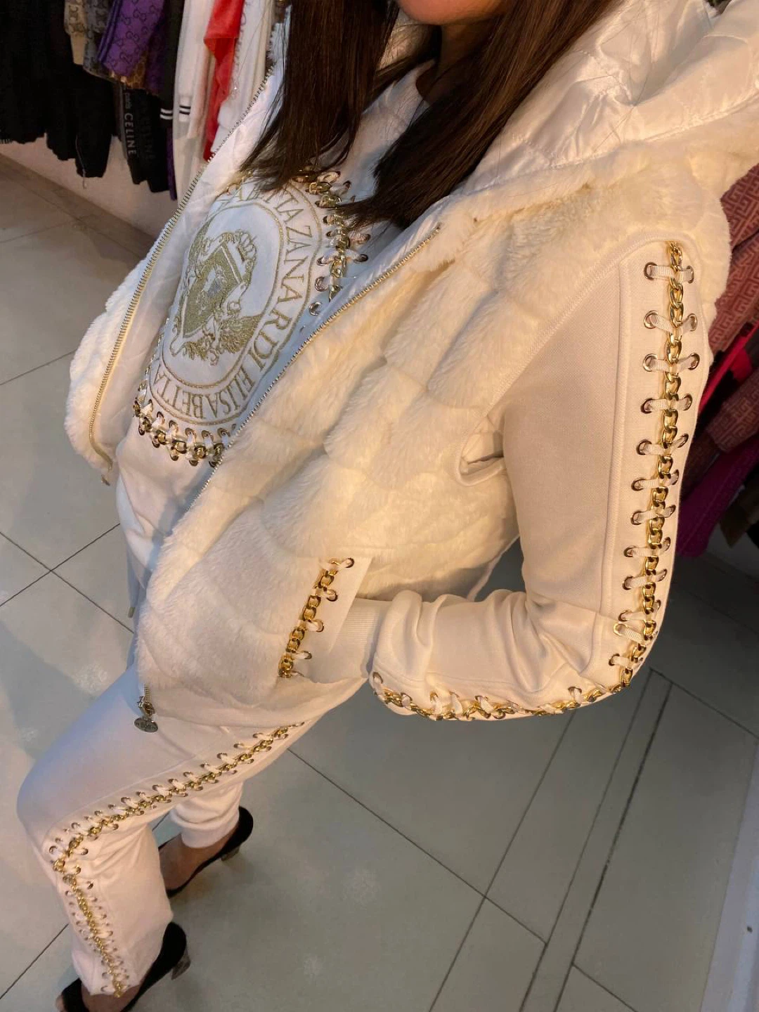 Elisabetta Franchi White & Gold Tracksuit - photo 3