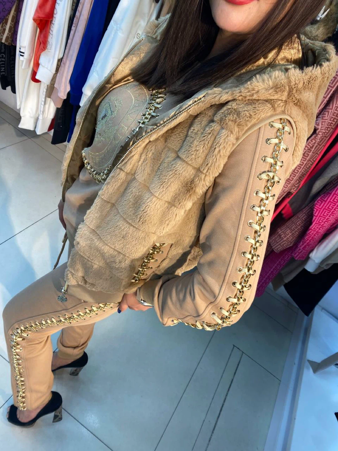 Elisabetta Franchi White & Gold Tracksuit
