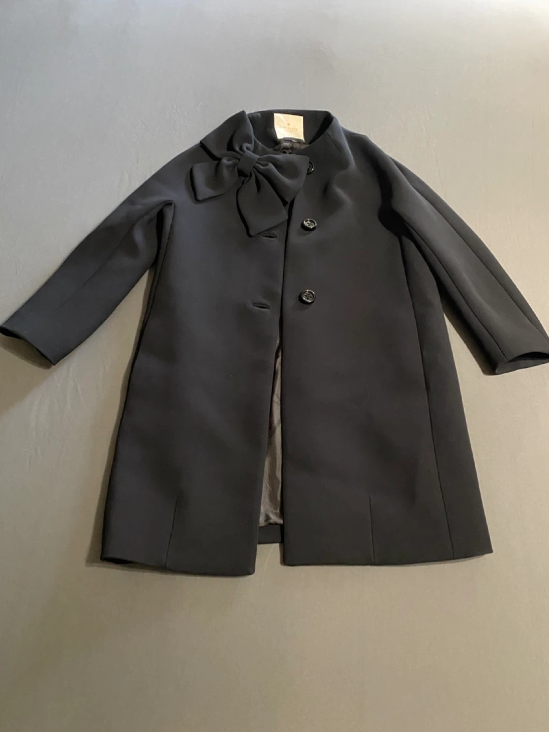 Kate Spade Black Bow Dorothy Coat ***