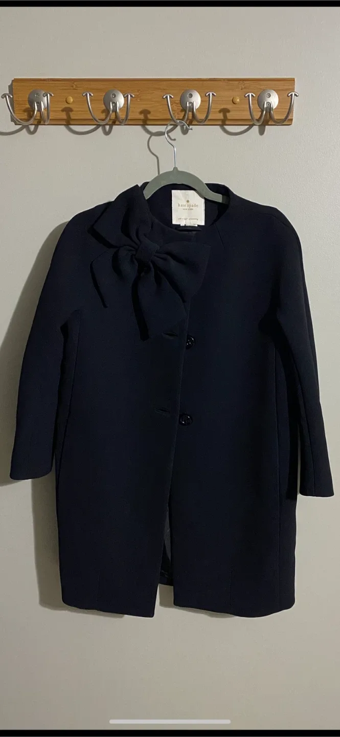 Kate Spade Black Bow Dorothy Coat *** image indicator(2)