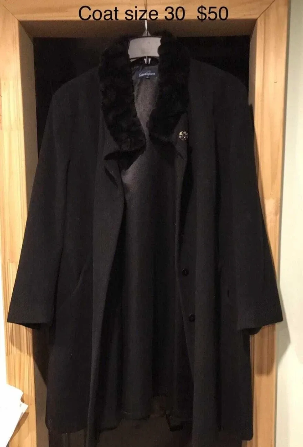 Black Coat Size 30
